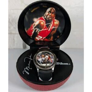 VTG Michael Jordan Watch Wilson Avon 1997 Wilson Band Case 90s Chicago Bulls
